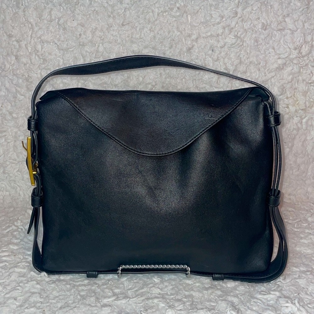 Bottega Veneta Leather Cradle Flap Small Shoulder Hand Bag Purse in Black - Picture 4 of 17